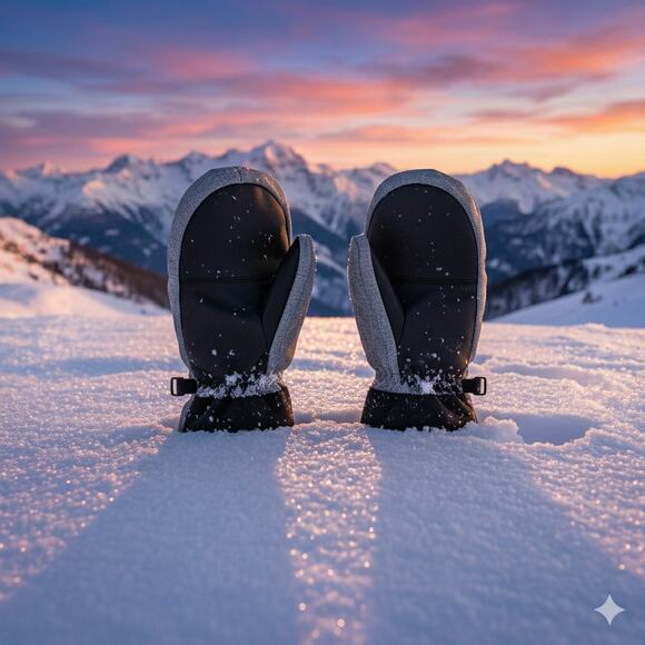 New Men’s Ski Mittens Size Large – Grey Heather Zipper Heat Pocket Insulated - Picture 8 of 8